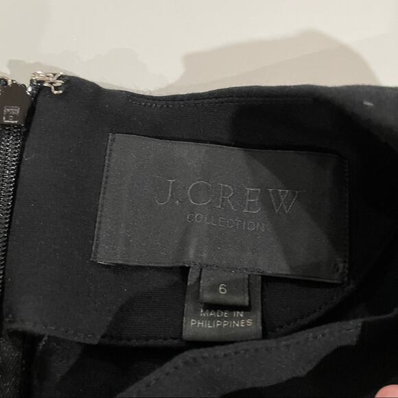 J. Crew Collection Black Ponte Eyelet A Line Dress Size 6 - Picture 5 of 9